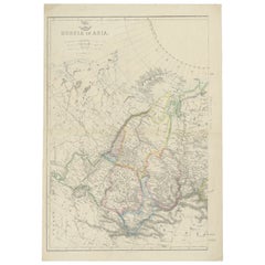 Carte ancienne de la Russie en Asie par Weller, vers 1865