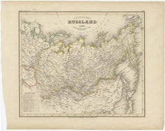 Antike Karte Russlands in Asien aus einem alten deutschen Atlas, 1845