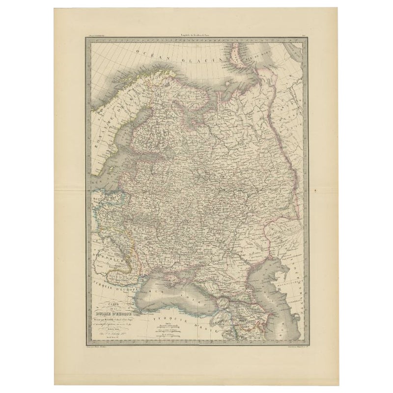 Mappa antica della Russia in Europa, 1842