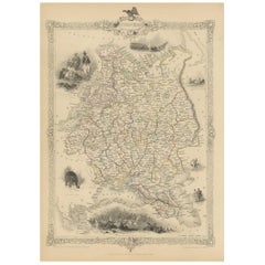 Carte ancienne de Russie en Europe par Tallis, « 1851 »