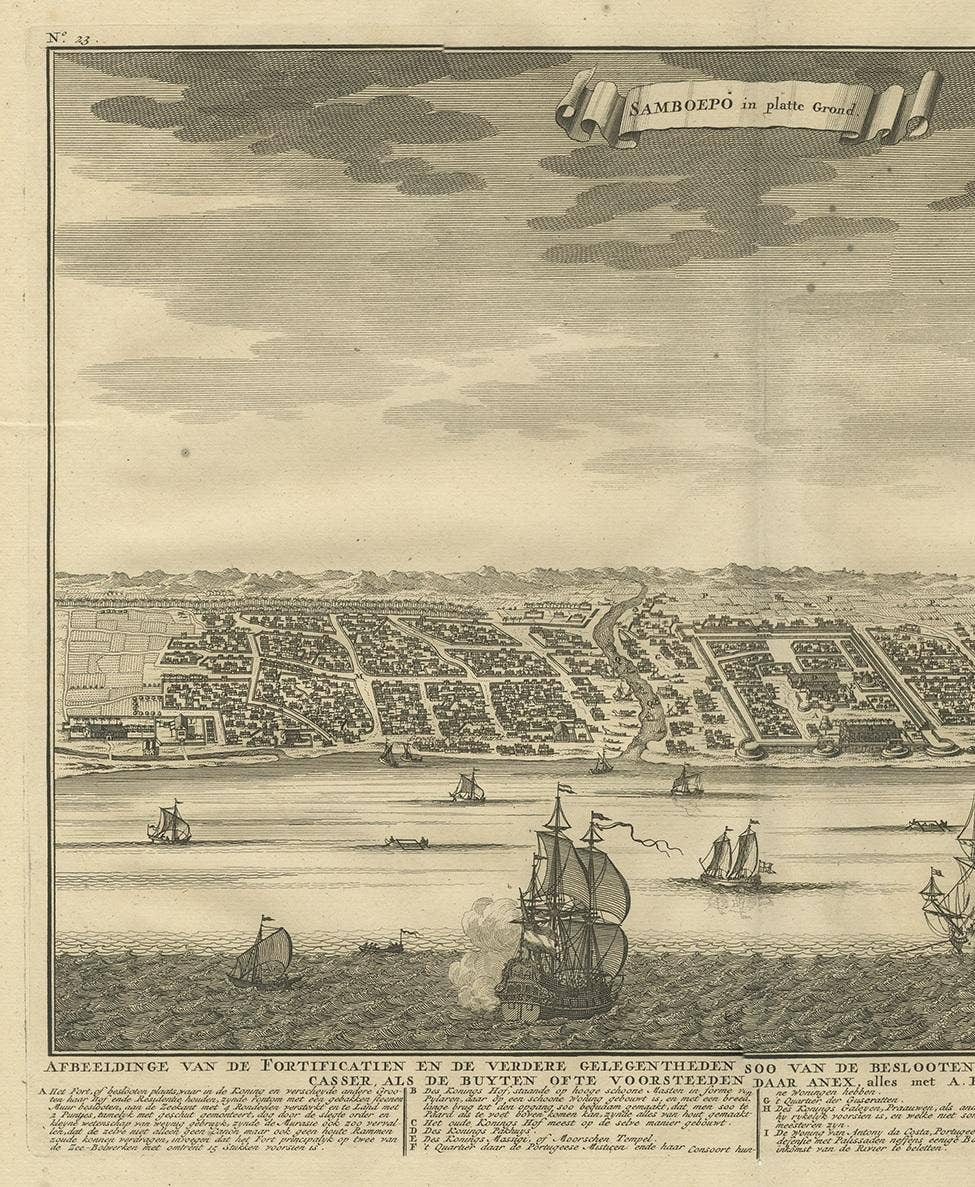 Antique Map of Samboepo by Valentijn, 1726