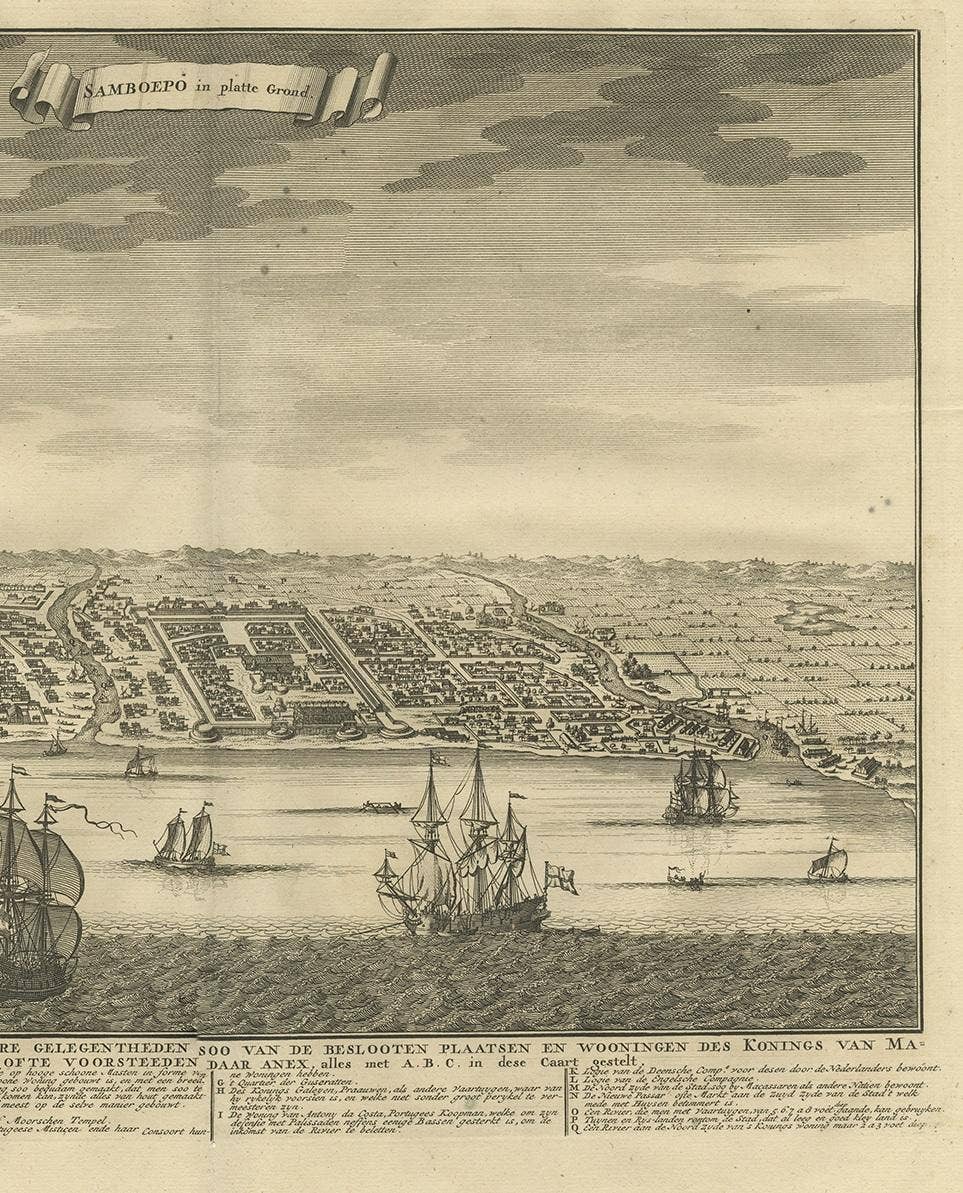 Antique Map of Samboepo by Valentijn, 1726