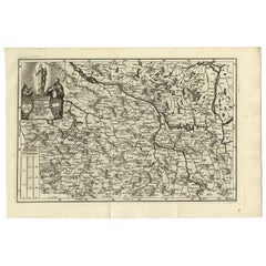 Carte ancienne de Saxe et de l'Ouestphalie par Scherer, 1699