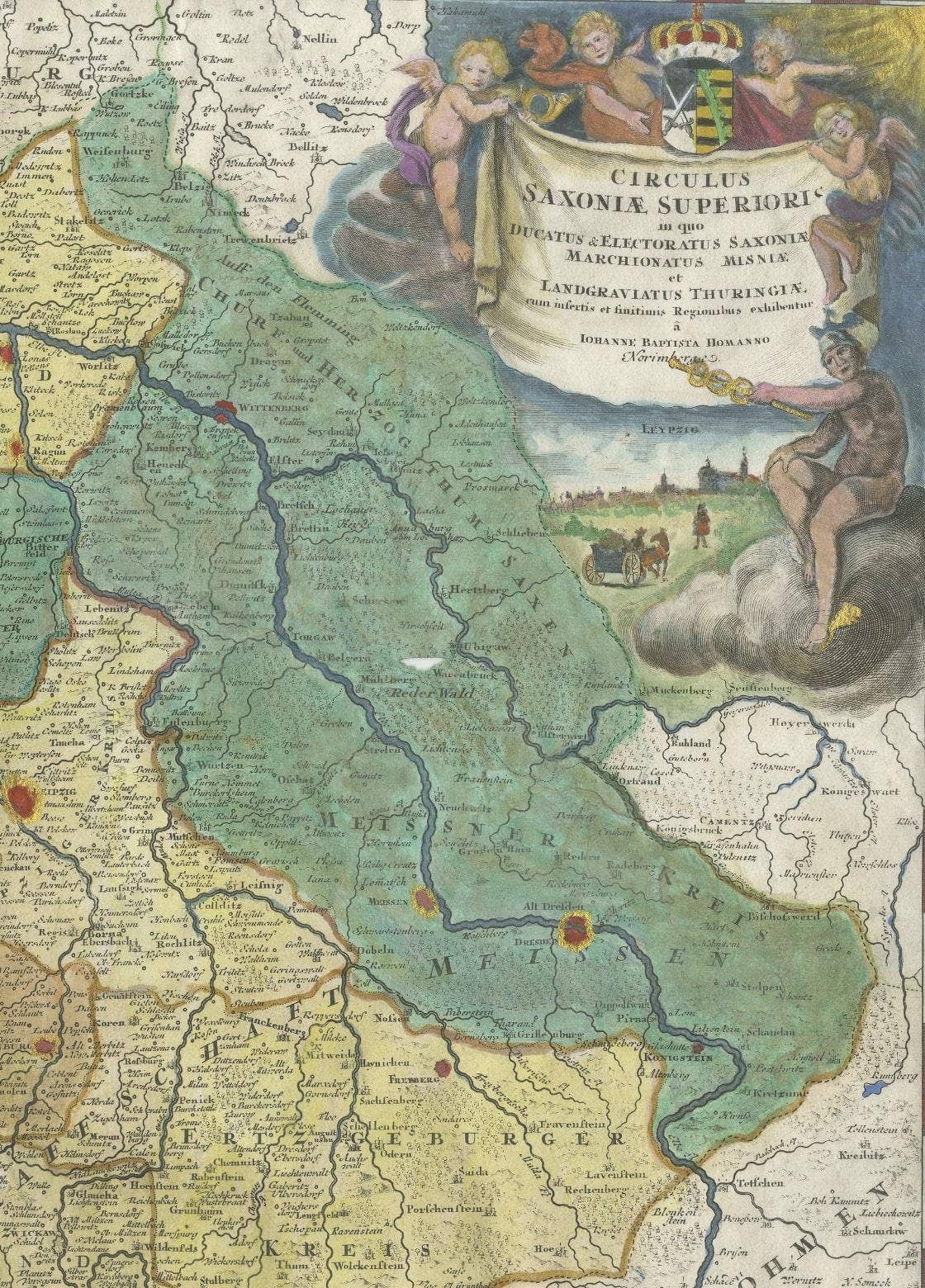 Antique Map of Saxony, Germany