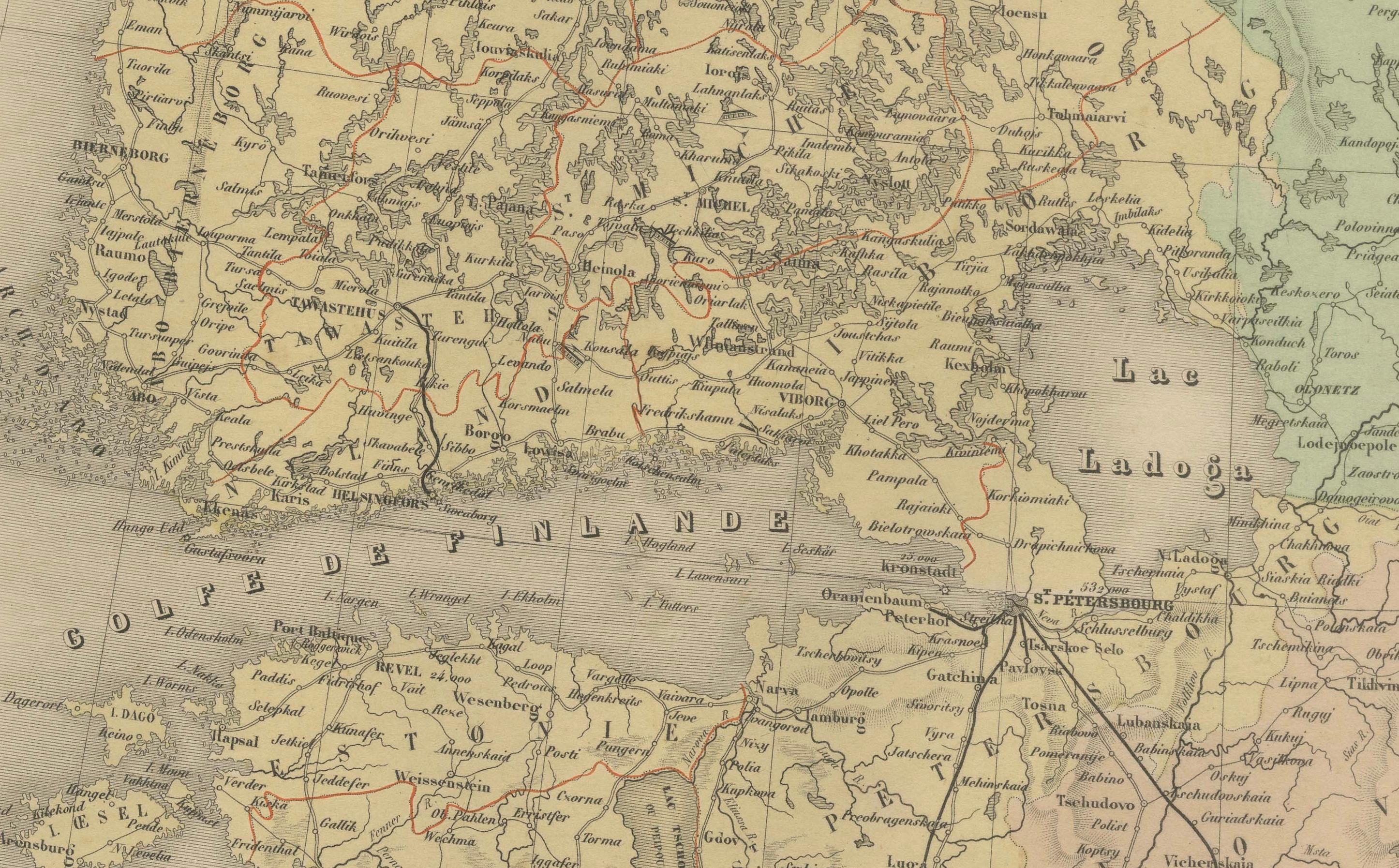 Mapa antiguo de Escandinavia y el Báltico - Andriveau-Goujon, circa 1860s

Este impresionante mapa antiguo presenta el norte de Europa, centrándose en la Península Escandinava, la región del Báltico y partes del norte de Alemania, Polonia y Rusia.