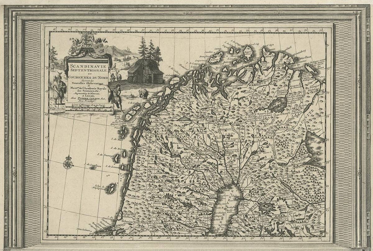 Antique Map of Scandinavia by Van der Aa 'circa 1710'