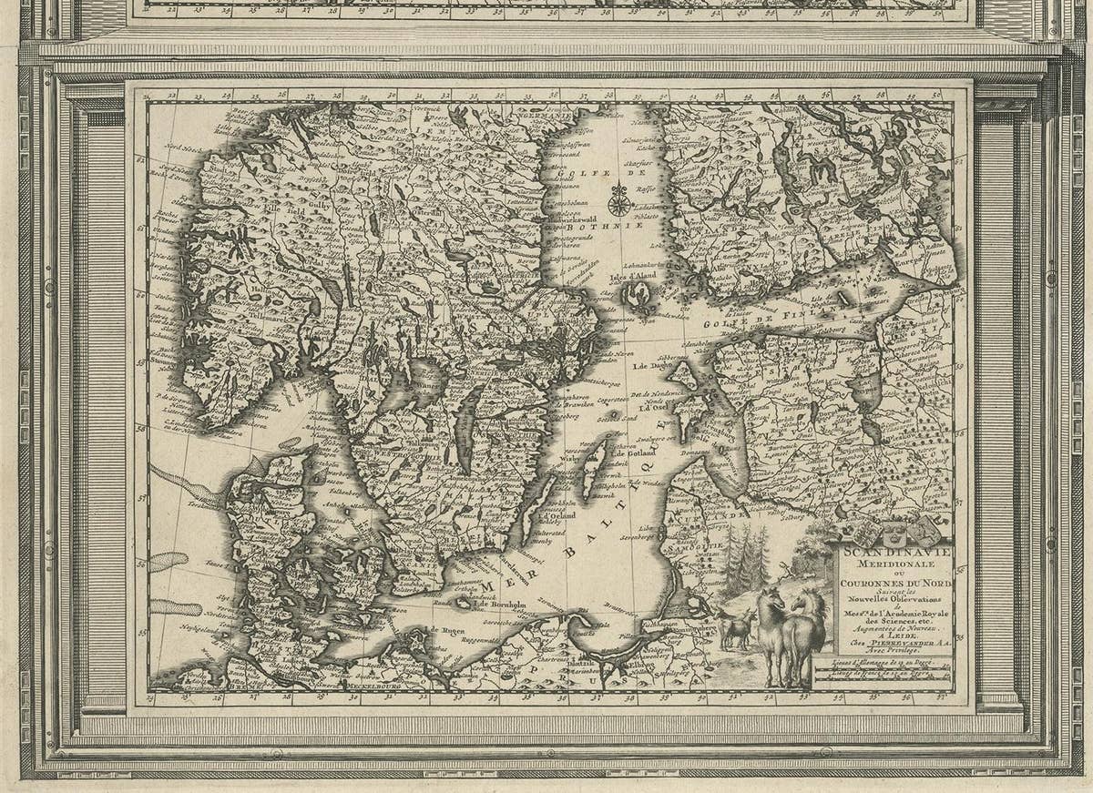 Antique Map of Scandinavia by Van der Aa 'circa 1710'