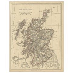 Antique Map of Scotland by Lowry, '1852'