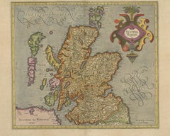 Antique Map of Scotland by Mercator, circa 1605
