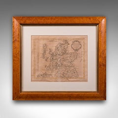 Antique Map of Scotland, French, Framed Cartography, Ecosse, Georgian, C.1780
