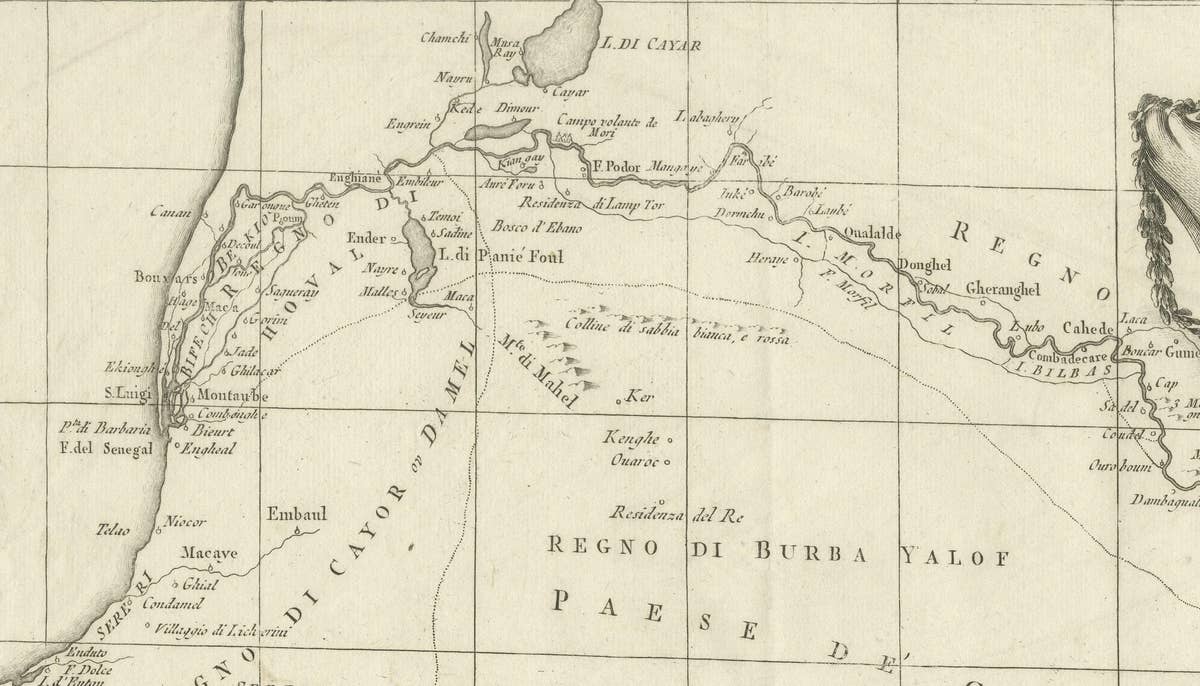 Antique Map of Senegal, West Africa