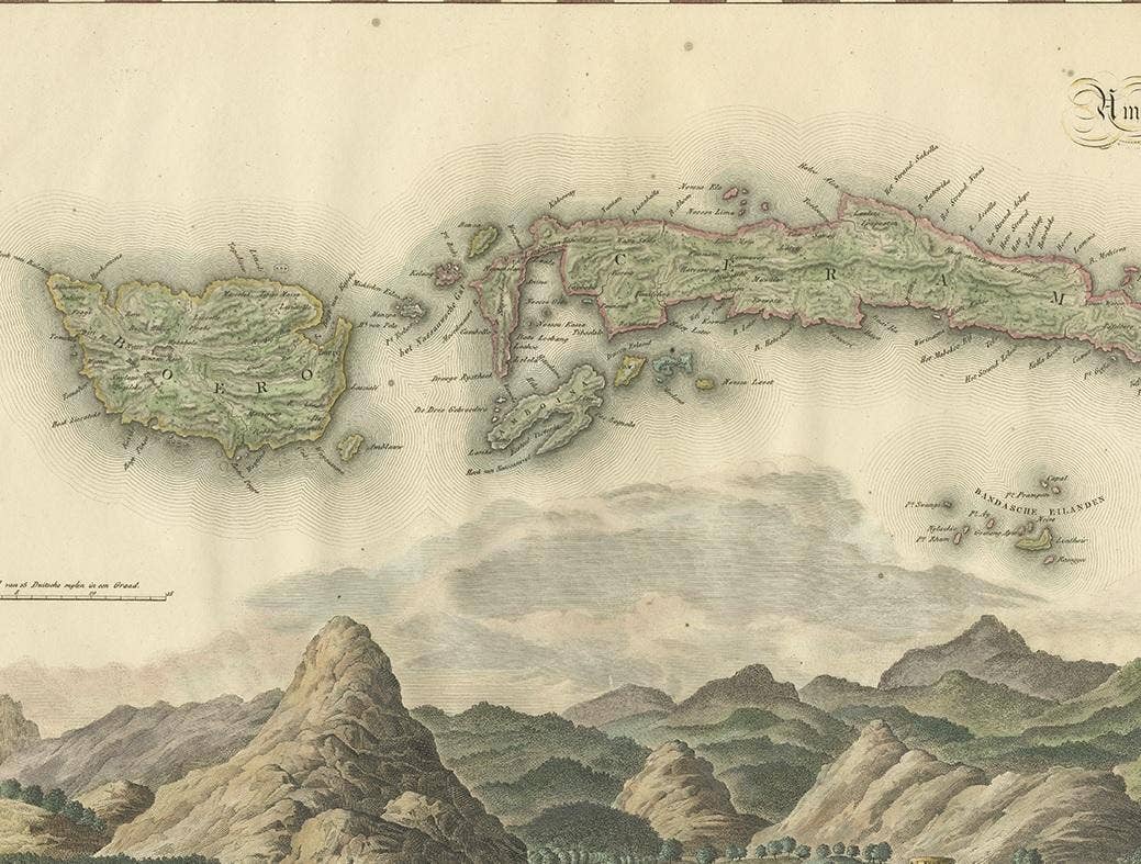 Antique Map of Seram, Boero and the Banda Islands by Van den Bosch '1818'