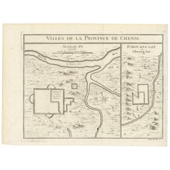 Carte ancienne de Si-Ngan-fu et de Tchang Lan (Chine) par Bellin (1748)