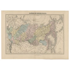 Antique Map of Siberia and Russia, c.1885
