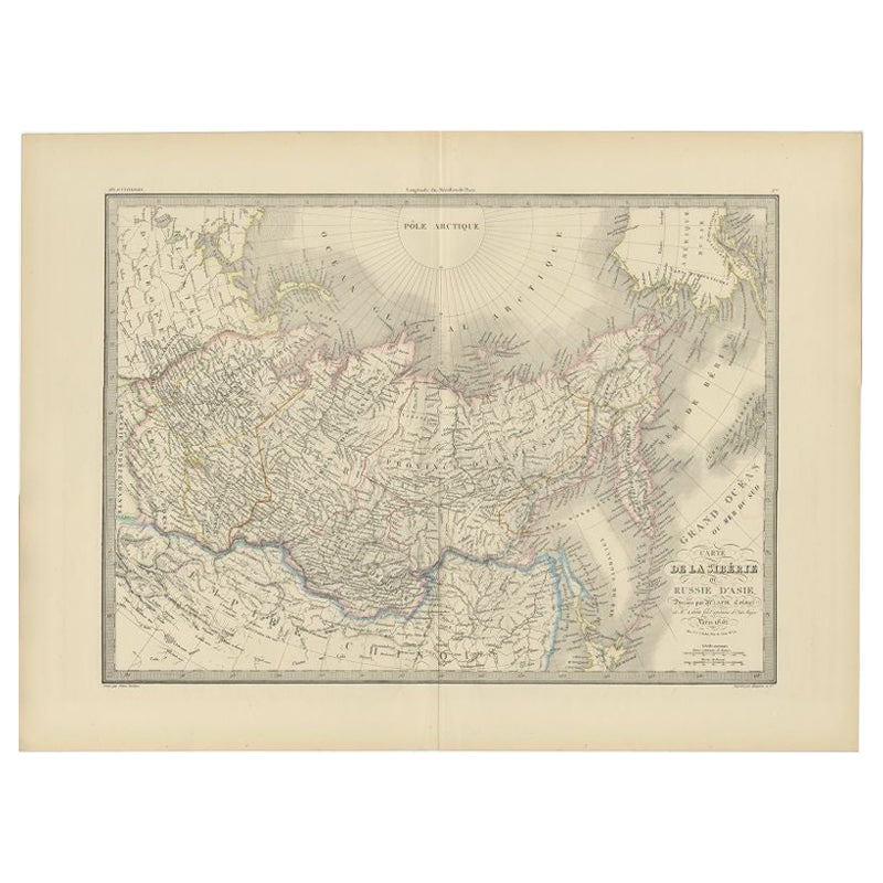 Carte ancienne de la Sibérie par Lapie, 1842