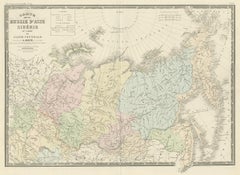 Carte ancienne de la Sibérie par Levasseur '1875'