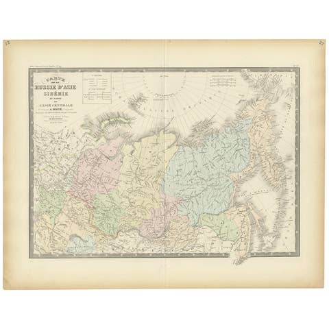 Antique Map of Siberia by Levasseur '1875'