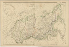 Carte ancienne de la Sibérie, Russie, 1859