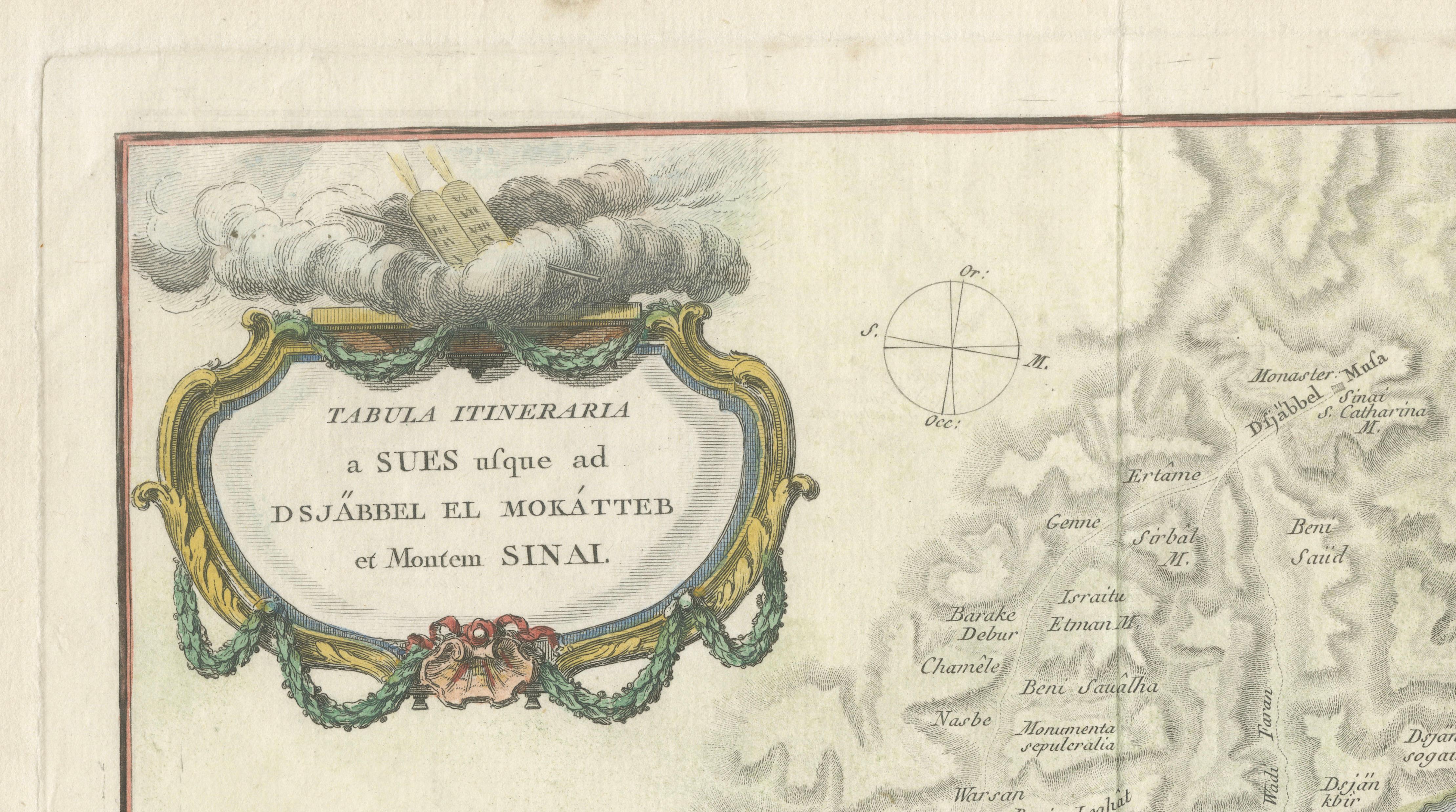 Antique Map of Sinai and Gulf of Suez by Niebuhr, Arabia, c.1774