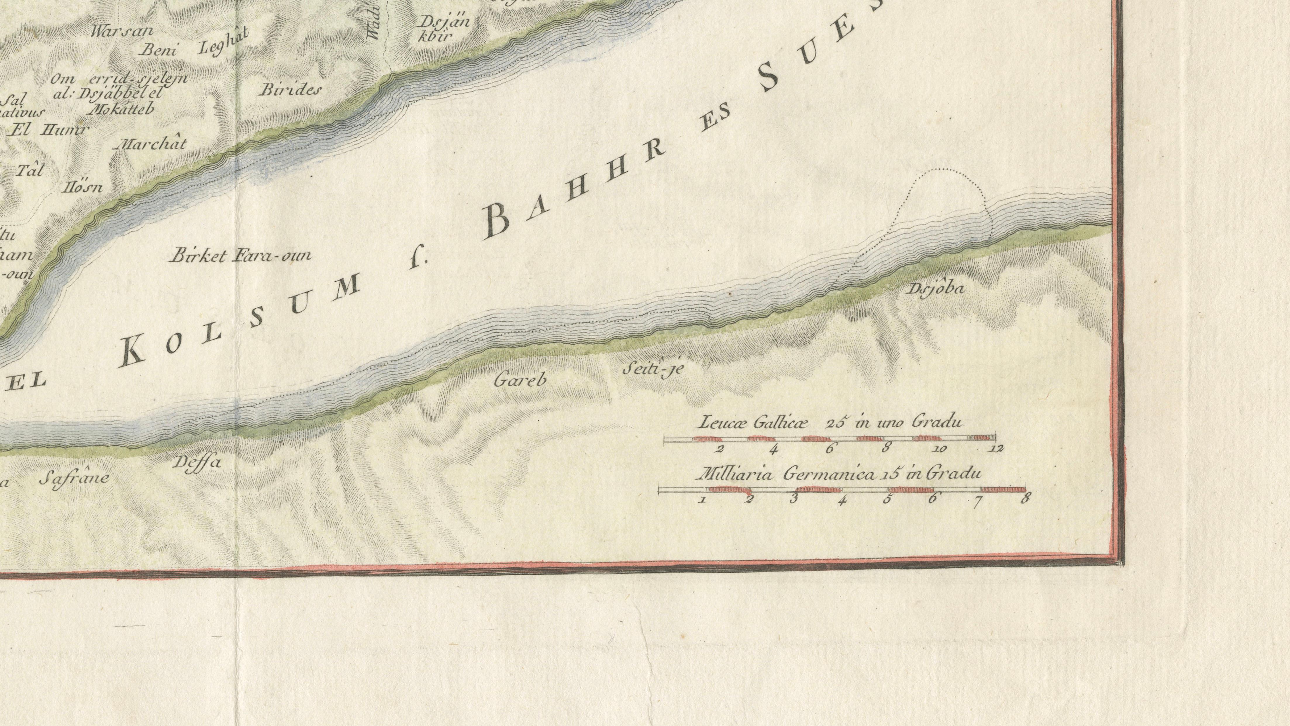 Antique Map of Sinai and Gulf of Suez by Niebuhr, Arabia, c.1774
