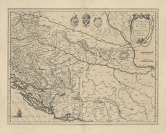 Antique Map of Slavonia, Croatia, Bosnia and Dalmatia by Janssonius, circa 1640