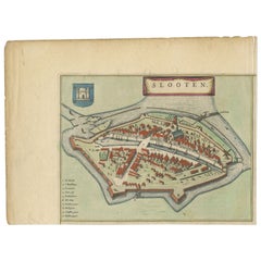 Antique Map of Sloten by Blaeu, 1649