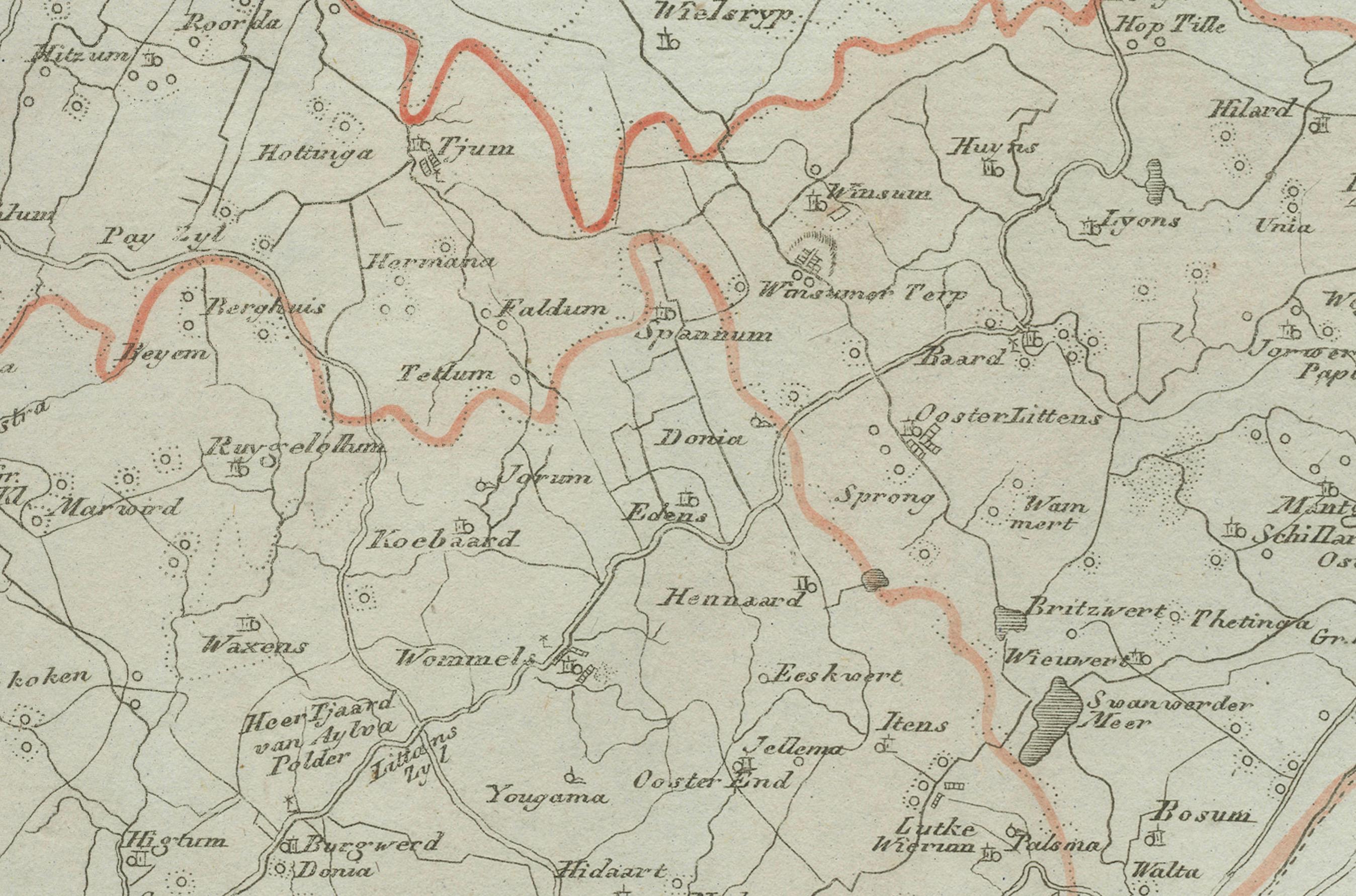Autrichien Carte ancienne de Sneek et Bolsward, Frise - Carte provinciale hollandaise, 1791 en vente