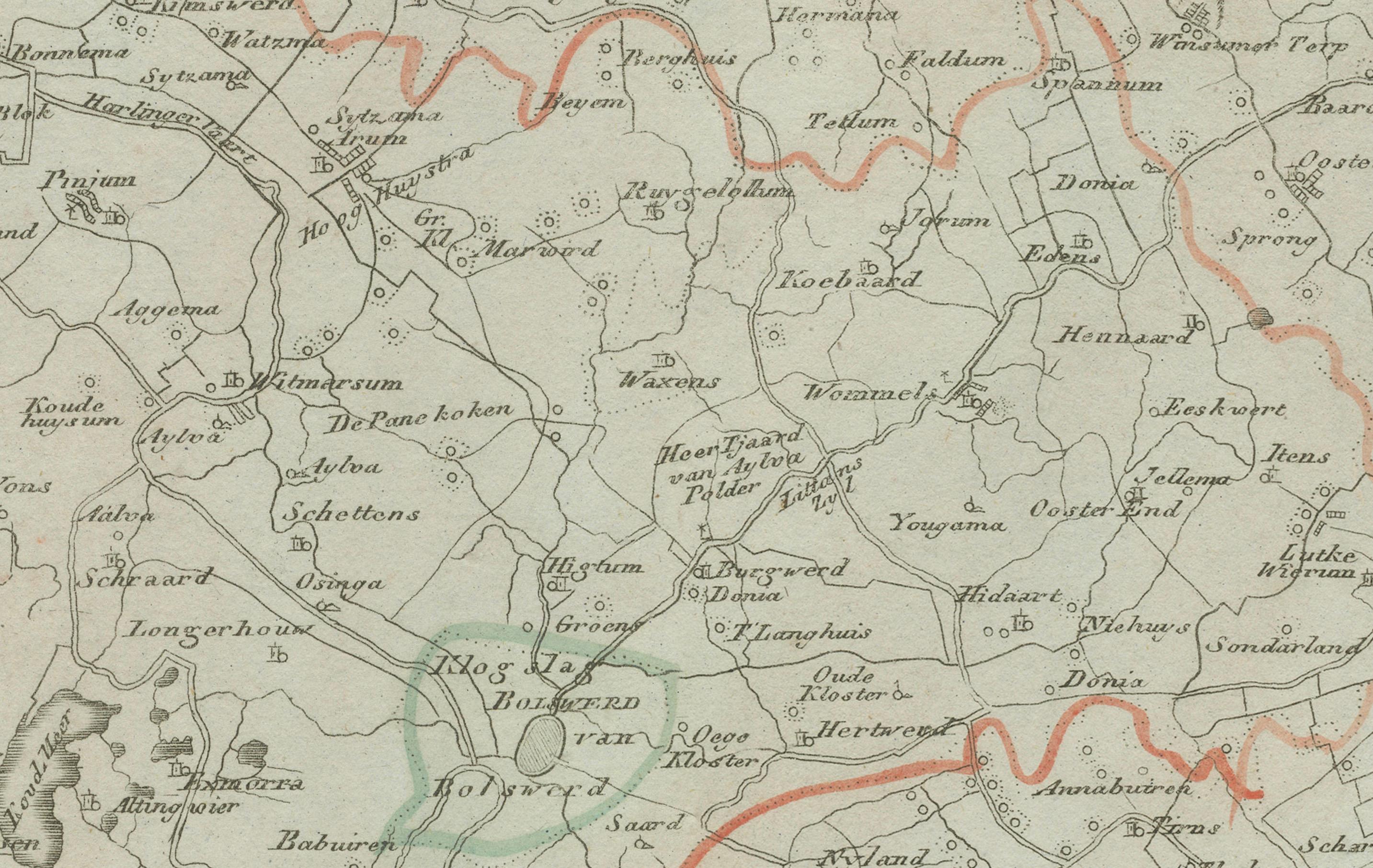 Carte ancienne de Sneek et Bolsward, Frise - Carte provinciale hollandaise, 1791 en vente 1