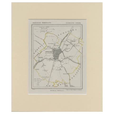 Antique Map of Sneek by Kuyper, 1868