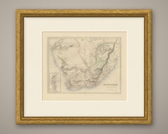 Antique Map of South Africa with the Peninsula of the Cape Inset, circa 1860