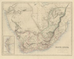 Antique Map of South Africa with the Peninsula of the Cape Inset, circa 1860