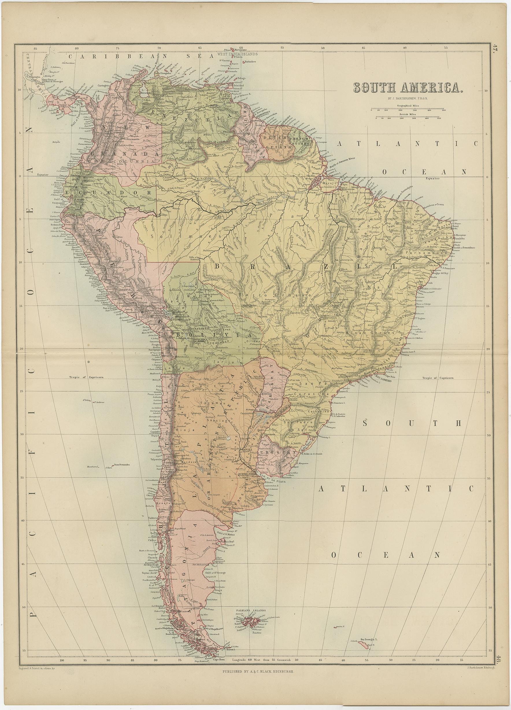 south america map 1800