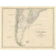 Antique Map of South America by A.K. Johnston