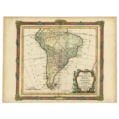 Antique Map of South America by Brion de la Tour, c.1766