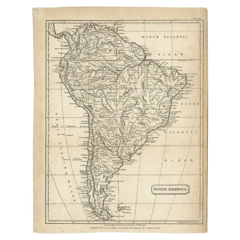 Carte ancienne d'Amérique du Sud par Cadell & Davies, 1803 en vente