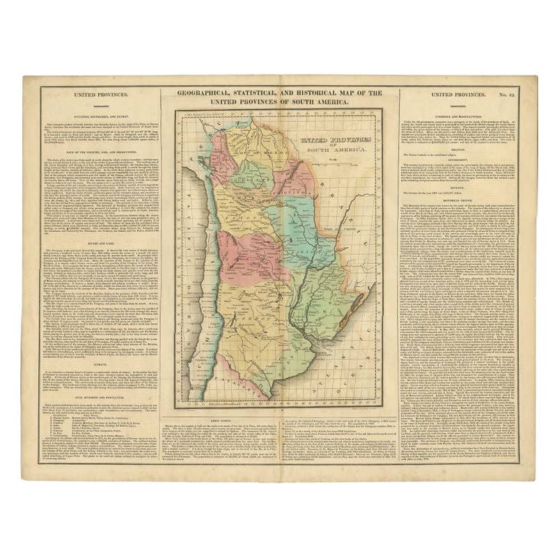 Antique Map of South America by Finlayson, 1822