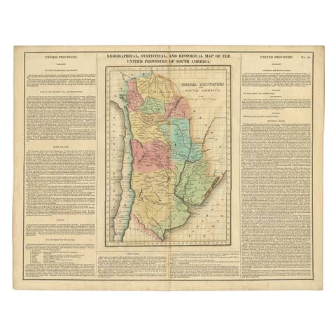 Antique Map of South America by Finlayson, 1822