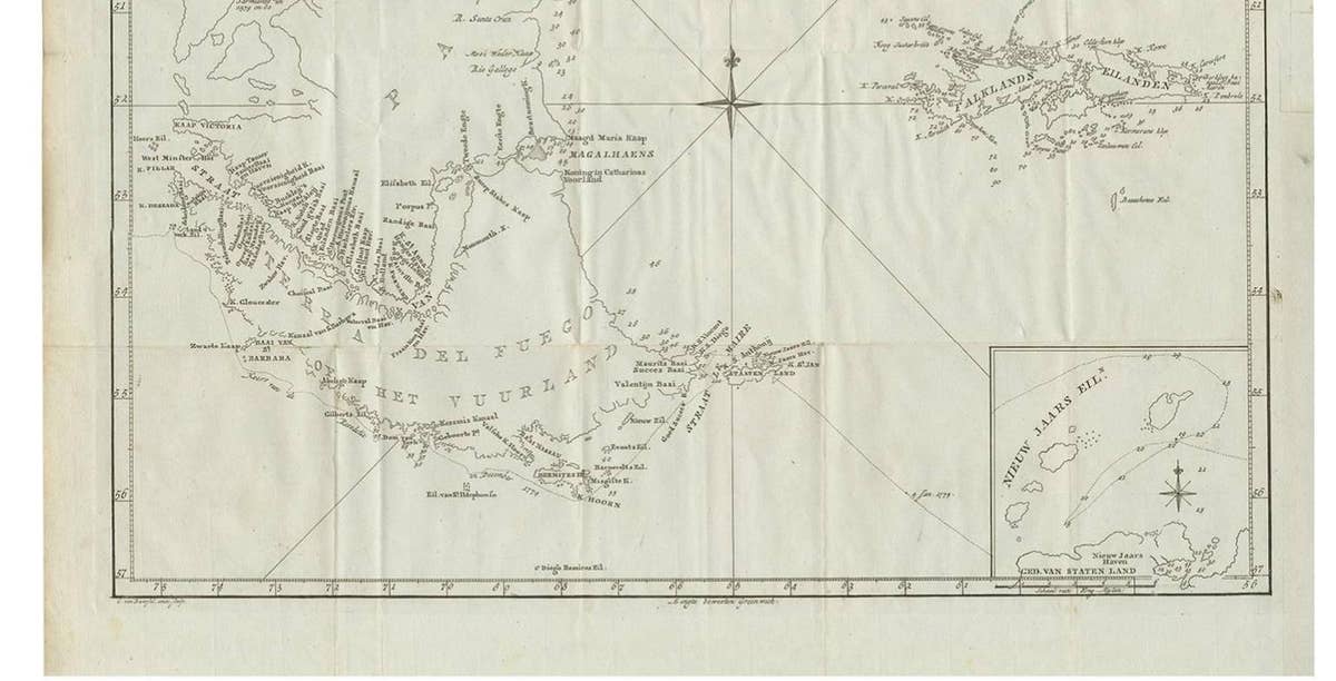 Antique Map of South America by J. Cook (1775)
