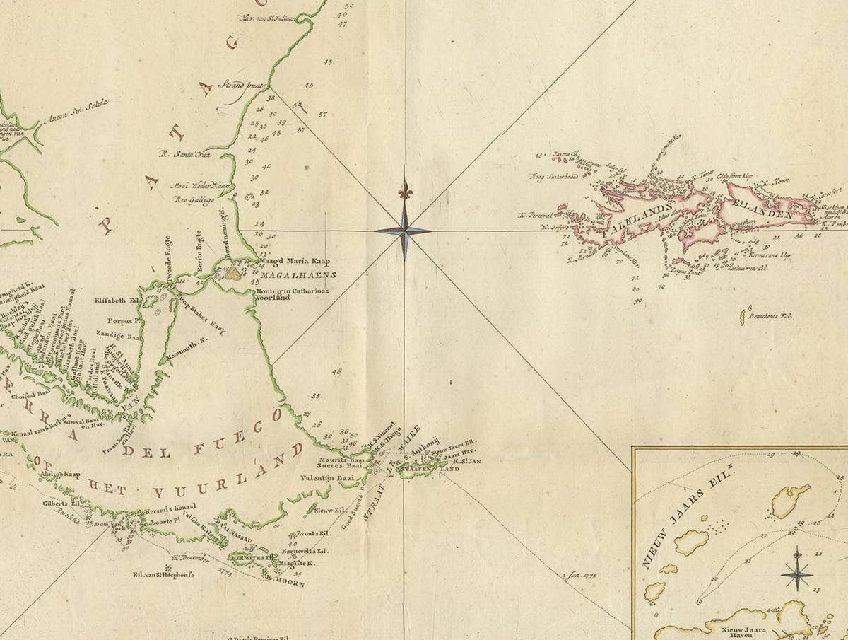 Antique Map of South America by J. Cook, 1775