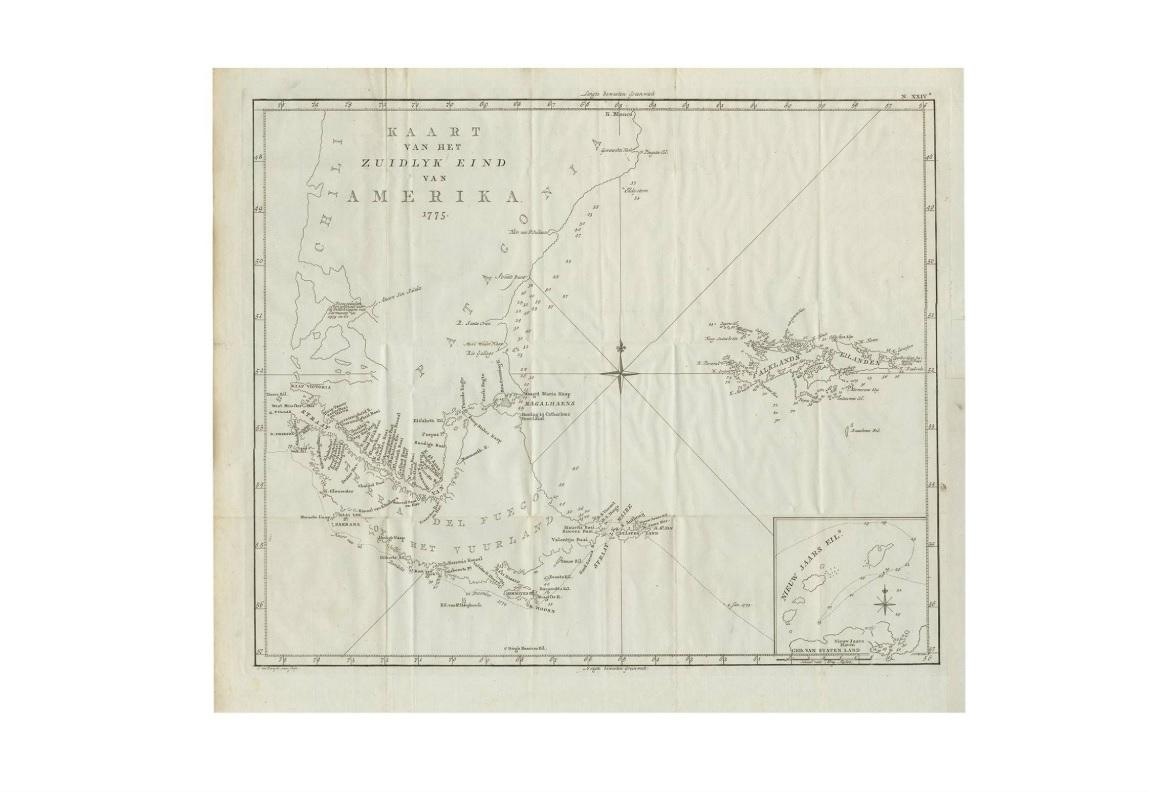 18th Century Antique Map of South America by J. Cook (1775) For Sale