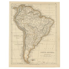 Mapa antiguo de Sudamérica por Lowry, 1852