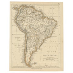 Antique Map of South America by Lowry, 1852