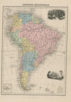 Antique Map of South America by Migeon '1880'