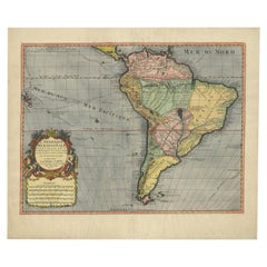 Antique Map of South America by Schenk, '1708'