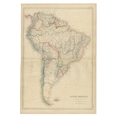 Antike Karte Südamerikas von W. G. Blackie, 1859