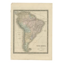Carta geografica antica dell'America del Sud di Wyld, '1845
