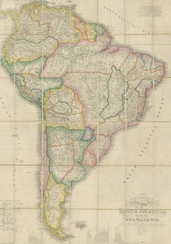 Mapa antiguo de Sudamérica por Wyld, hacia 1850