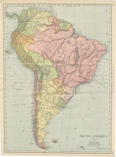 Antique Map of South America, with the Amazon Basin, Rand McNally, 1899