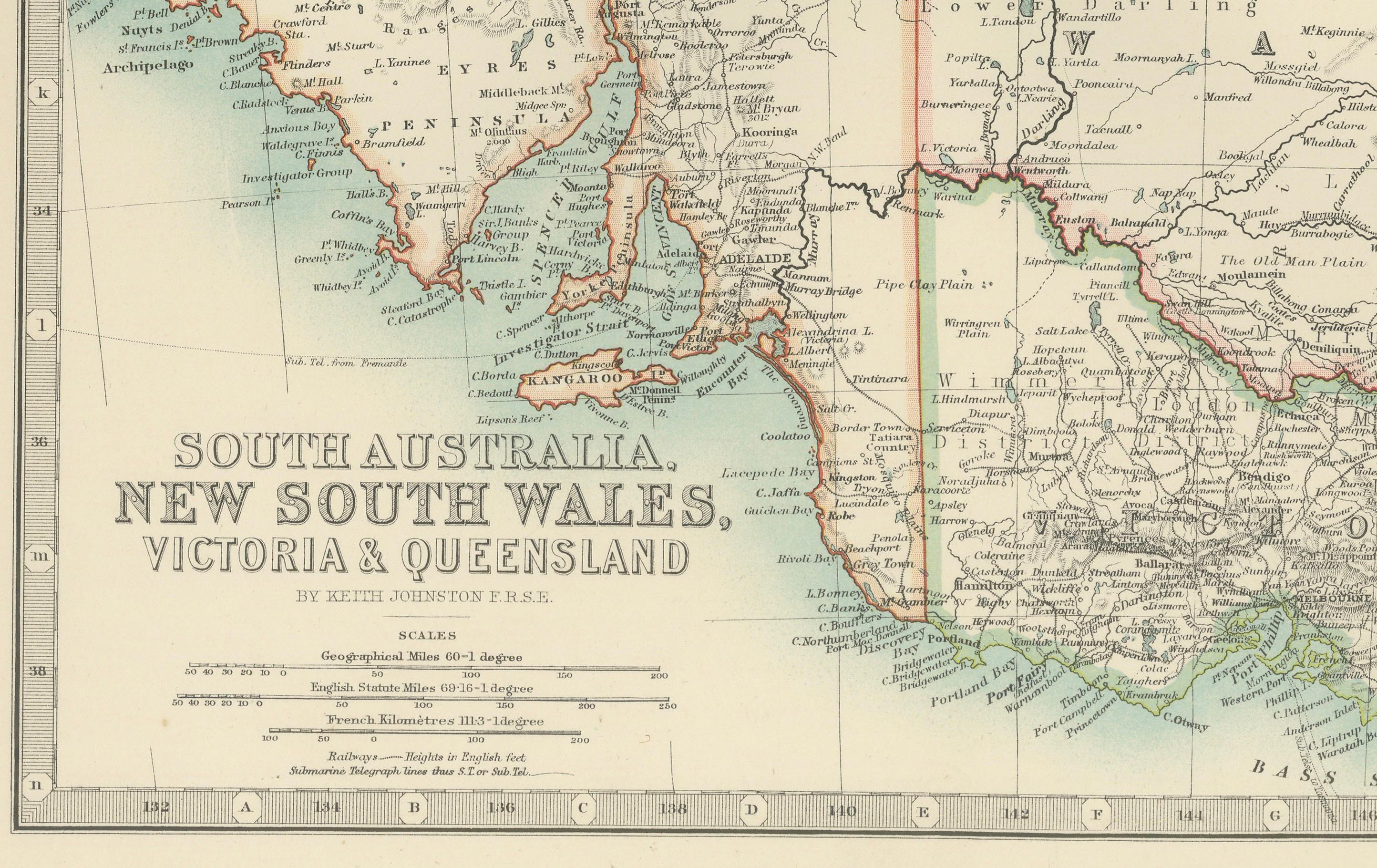 Antike Karte von Südaustralien, New South Wales, Victoria und Queensland, 1903 im Angebot 2