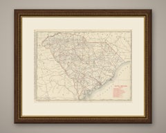 Antique Map of South Carolina, The Palmetto State, Rand McNally, 1899